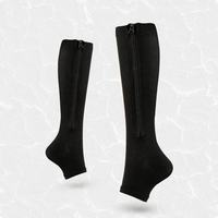 Chaussettes de compression à fermeture éclair à bout ouvert en gros 20-30mmhg Compression pour les varices d'été pour hommes et femmes