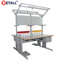 Station de travail d'assemblage de circuits imprimés DETALL conçue pour l'assemblage de semi-conducteurs avec réglage en hauteur et design ergonomique