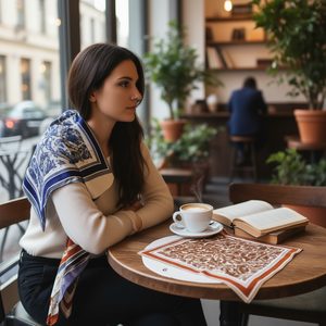 Foulard Quadrato 70x70cm con Motivo a Cashew, Accessorio di Moda in Poliestere Multifunzionale - Product Image 2