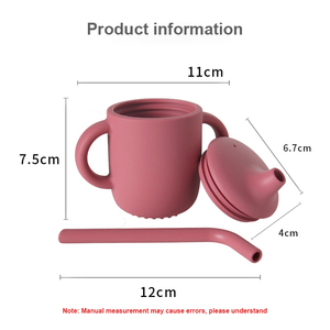 Nhà Máy Bán buôn mềm BPA-free Silicone sippy cup với in mô hình rơm và xử lý cho trẻ em của nước học tập - Product Image 5
