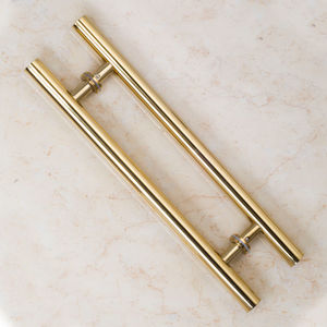 Vente en gros poignée de porte en verre en forme de H en acier inoxydable pour salle de douche, poignée de porte en verre de style design italien poignée ronde - Product Image 4