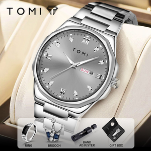 นาฬิกาข้อมือผู้ชาย OEM TOMI <span class=keywords><strong>309</strong></span> หรูหรา กันน้ำ พร้อมกล่อง แหวน ตัวล็อคสาย ชุดปรับสาย นาฬิกาแฟชั่นสปอร์ตสำหรับผู้ชาย - Product Image 3