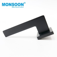Poignée de porte moderne en alliage d'acier inoxydable avec revêtement en poudre, installation facile pour les portes d'entrée de chambre à coucher - MONSOON