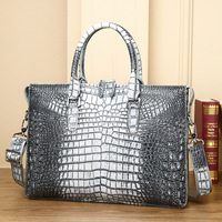Nouveau sac à main pour homme en cuir de crocodile bicolore, grande capacité, multi-compartiments, sacoche tendance, sac pour ordinateur portable, sac à bandoulière pour affaires