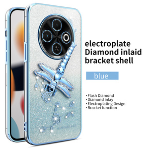 Étui à <span class=keywords><strong>fleurs</strong></span> béquille électrolytique étui de téléphone portable pour Tecno Spark 30C Go 1 Go 2025 Pop 9 housse antichoc - Product Image 1