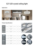 Plafonnier moderne en cristal E27 LED, luminaire décoratif encastré pour la maison, l'hôtel, l'éclairage intérieur