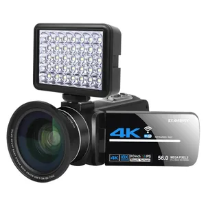 Câmera De Vídeo 4k Profissional para Youtube Vlog Câmera 5600PX 18X Zoom Câmera De Vídeo Digital Com Luz De Preenchimento Lente Grande Angular