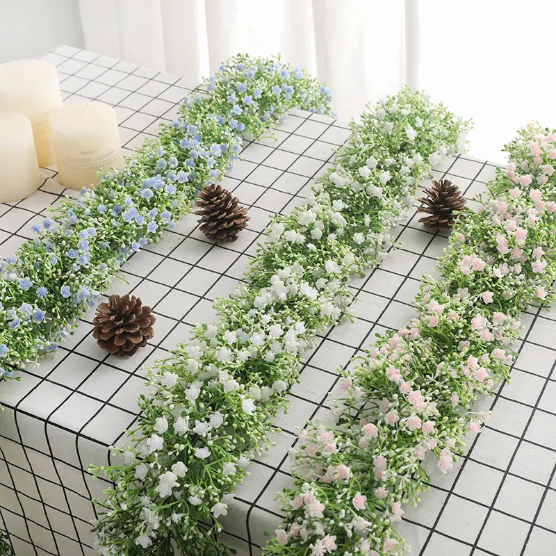 YOPIN-1113 Kunstmatige Babysbreath Slingers Witte Bruiloft Bloem Tafel Garland Voor Decor