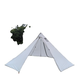 Tenda a piramide ultraleggera da campeggio per 2-4 persone tenda a zaino ultraleggera tenda Teepee da esterno esagonale - Product Image 3