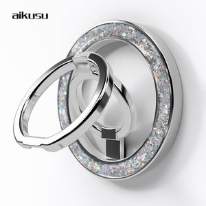 silver Dual-fold Glitters <b>Mobile</b> <b>Phone</b> Ring <b>Holder</b> - Product Image 2
