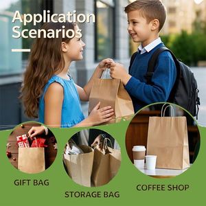 Custom Logo Recyclable <b>Biodegradable</b> Luxury Supermarket Promotion Brown Kraft Cotton Rope Handle Carry Food <b>Packaging</b> Paper Bag - Product Image 4