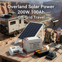 Sistema de Energía Solar Completo para Exteriores, 200W, Batería de Gel de 100Ah con Controlador PWM e IP65, Ideal para Seguridad en Exteriores