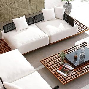 Style luxe moderne contemporain <span class=keywords><strong>jardin</strong></span> teck bois canapés 6 places résistant aux intempéries patio ensemble pour salon hôtel extérieur - Product Image 4