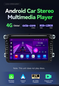 Autoradio Android 14 da 8 Pollici con GPS Integrato, CarPlay Wireless, OBD2, Amplificatore, Schermo HD per VW Passat B6/B7 CC T5 <span class=keywords><strong>Skoda</strong></span> <span class=keywords><strong>Octavia</strong></span>/<span class=keywords><strong>Superb</strong></span> - Product Image 2