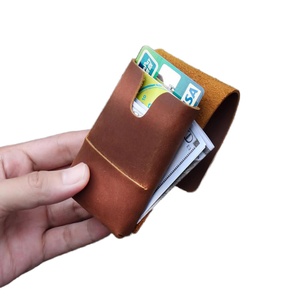 Vintage Crazy Horse Genuine Leather Credit Card Holder Bill Pocket Small Men Wallet - Product Image 3