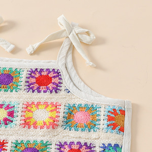 Foreign Trade Children's Clothing Spring and Autumn Ethnic Style Girls <b>Suspender</b> Embroidered Top Denim Shorts <b>Set</b> - Product Image 2