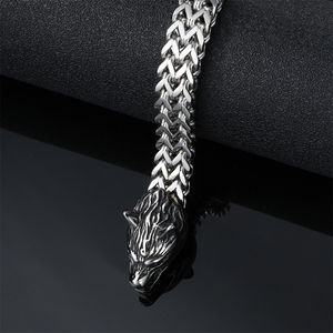 Usine en gros nordique Viking 316L bracelet hip hop bracelet tête de loup bracelet dominateur cadeau pour hommes - Product Image 3
