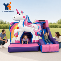 Nouveau modèle de château gonflable licorne pour événements de carnaval et divertissements familiaux, aire de jeux extérieure
