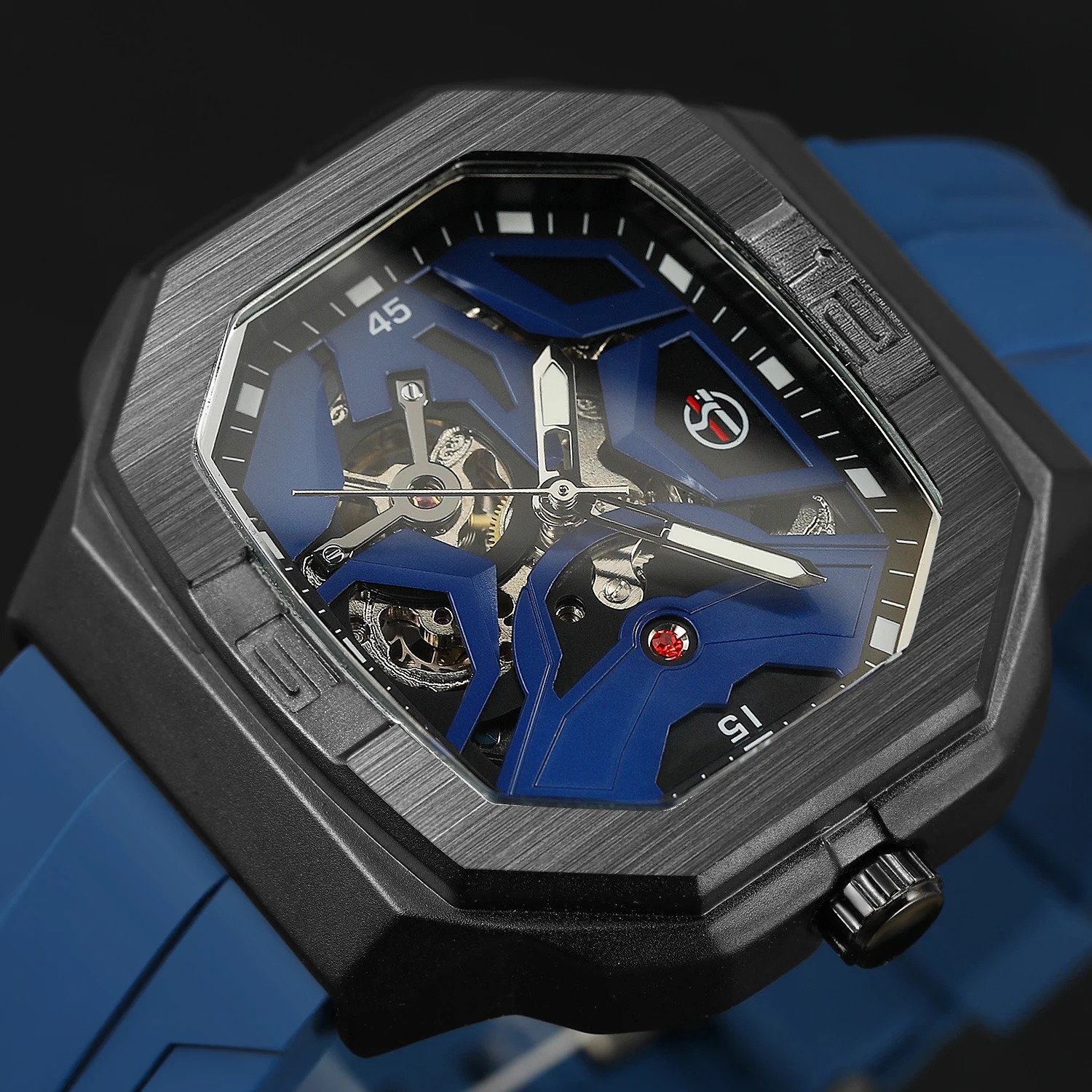 FORSINING FSG8285M3 - Luxury Men's Wristwatch with Skeleton Display