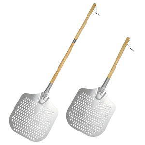 Spatule à pizza en aluminium avec manche en bois, trous de drainage, outil de transfert pour la cuisson au four - Product Image 4