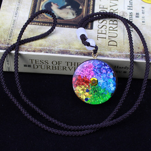 Pendentif en résine époxy œil d'Horus, collier à breloque géométrique en alliage de zinc, bijoux cadeau - Product Image 4