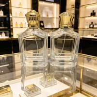 Flacon de parfum de luxe 100 ml, flacon de parfum en verre vide avec couvercle