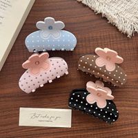 Klip Rambut Akrilik Motif Bunga Berhias Rhinestone Polka Dot, Jepit Rambut Model Hiu Mewah nan Indah, Aksesoris Rambut Modis nan Lucu