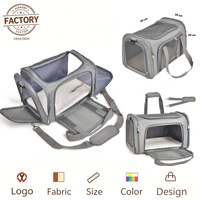 Sacs de voyage souples pliables personnalisables pour chats et chiens, approuvés par les compagnies aériennes, pour sièges de voiture, accessoires pour animaux de compagnie, MOQ flexible