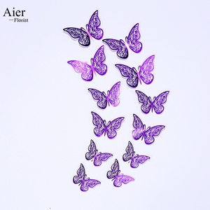 Aierflorist - Adhesivos de Pared de Mariposas Metálicas <span class=keywords><strong>3D</strong></span> en Color Morado, Diseño Nórdico, 12 Piezas, Decoración para Sala de Estar, Gran Venta - Product Image 1
