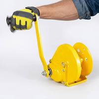 Treuil manuel portable compact à manivelle, réversible, avec câble en acier galvanisé, pour grues, 1200 LBS