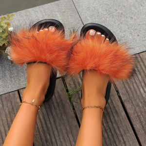 Nuevas Pantuflas de Piel Sintética Estilo Occidental para Mujer, Cálidas, Antideslizantes, para Interiores, para Adultos, Temporada de Verano - Product Image 2