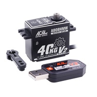 AGFRC A80BHMW V2 Motor de Alto Torque 40KG 0.085Seg CNC Impermeable IP67 Tres Rodamientos de Bolas 4.8V-8.4V Engranajes Metálicos Sin Escobillas Piezas para Barcos RC