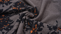 Jupe trapèze mi-longue taille haute décontractée en mélange de laine tricotée respirante à imprimé floral vintage français