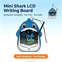 Tablette d'écriture numérique LCD Vivid 5,5 pouces pour enfants, motif requin, alimentée par piles, personnalisable, avec cordon anti-perte, thème océan