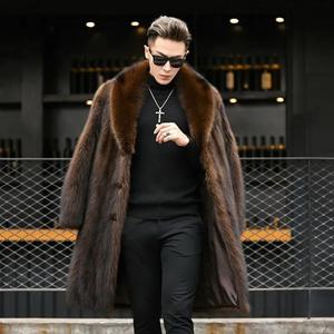 <span class=keywords><strong>Cappotto</strong></span> in Pelliccia di <span class=keywords><strong>Visone</strong></span> per <span class=keywords><strong>Uomo</strong></span>, Giacca Lunga Casual in Finta Pelliccia Ispessita per Autunno e Inverno - Product Image 1