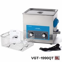 Nettoyeur dentaire ultrasonique GT ODM 40kHz pour appareils dentaires, bijoux, usage domestique et automobile, en acier inoxydable, capacité 9L