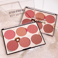 Palette de fard à joues pressé 6 couleurs motif donut mignon pour la vente en gros de cosmétiques