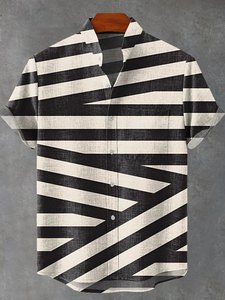 Camisa de Seis Botones con Estampado Tribal Digital para Hombre, Estilo Europeo y Americano, Verano HOHI - Product Image 6