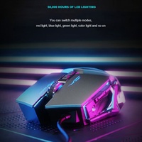 Ratón Óptico para Juegos Bajeal G7 con Cable USB 7D 4800DPI Ajustable con Retroiluminación RGB, Botones Programables, Diseño Ergonómico para Ambas Manos, ABS
