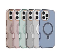 Étui de téléphone magnétique 2-en-1 avec support pour iPhone 17 Pro Max, 16, 15 Plus, 14 Pro, 13, 12 – Coque de protection antichoc pour iPhone 17 Air