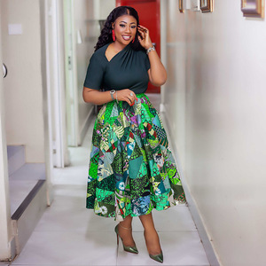 Conjunto de Dos Piezas Elegante y Moderno con Top Asimétrico Africano y Falda Estampada, Estilo Europeo y Americano, Primavera 2026 - Product Image 2