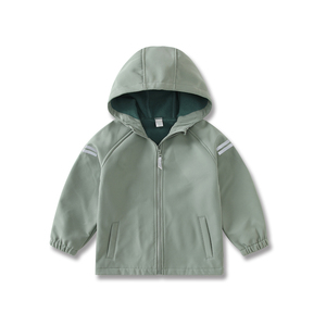Vestes pour enfants OEM printemps et automne, vestes <span class=keywords><strong>softshell</strong></span> de couleur unie pour garçons, vestes imperméables pour enfants, avec intérieur en polaire fine - Product Image 5