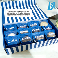 Sacs en plastique polypropylène laminés personnalisés avec logo imprimé pour biscuits, 12 pièces, givrés, thermoscellables, dans une boîte cadeau de luxe pour aliments