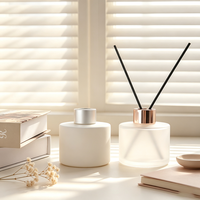 Bouteille en verre cylindrique de 120 ml pour diffuseur à bâtonnets, blanc, noir, givré, ambré, vide, pour diffuseur d'arômes, pour hôtel et maison