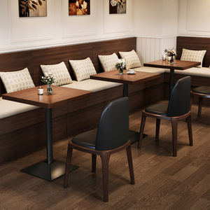 <span class=keywords><strong>Sofá</strong></span> Moderno en Forma de L, Montado en la Pared, con Asientos de PU, Mesa de Madera y Estructura de Hierro, para Restaurantes, Cafeterías y Panaderías Comerciales - Product Image 2
