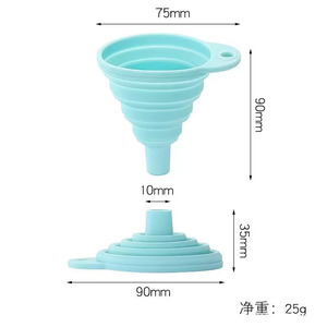 Entonnoirs pliables en silicone de qualité alimentaire, réutilisables pour le transfert de liquides et de poudres, ensemble d'ustensiles de remplissage - Product Image 2