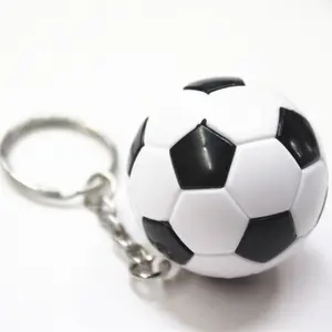 Portachiavi con pallone da calcio 3D all'ingrosso personalizzato portachiavi da calcio in plastica dura ABS