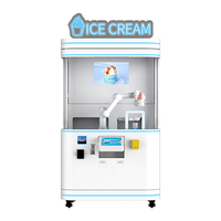 Mesin Penjual Otomatis Es Krim Robotik Enam Sumbu OEM Komersial, Dilengkapi AI, Layanan Mandiri, Bahan Stainless Steel, 24/7