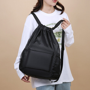 <b>Drawstring</b> <b>Backpack</b> Sports Outdoor Bag 20L Waterproof Large Capacity Gym Travel Bag Unisex Solid Color - Product Image 2