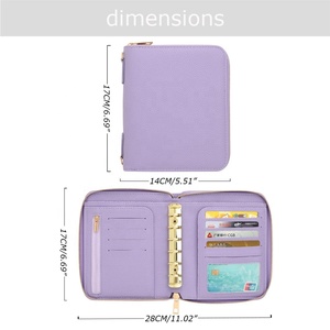 Yihe Best Selling Fine Soft Genuine Leather A7 Cartera con cremallera con ventana de tarjeta de identificación Fly Leaf Gold Ring Embalaje personal disponible - Product Image 4